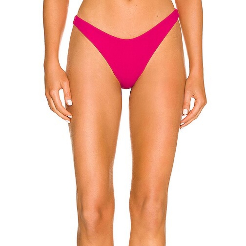 L*Space Cabana Bikini Bottom Bougainvillea Pink Ribbed - Picture 4 of 4